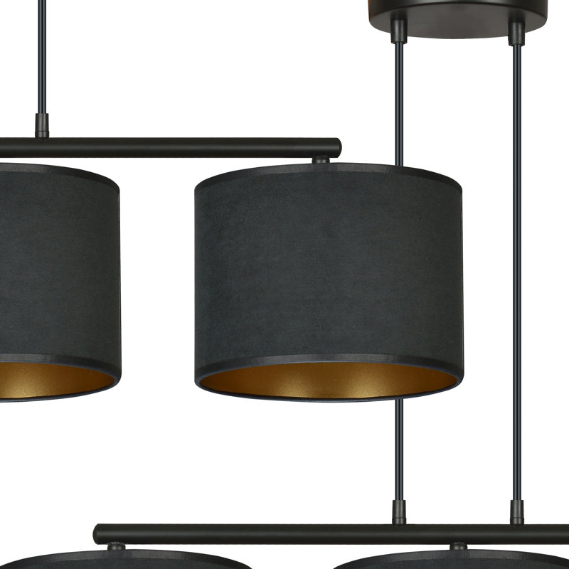 Eamie 3 - Light Steel Kitchen Island Pendant, Black