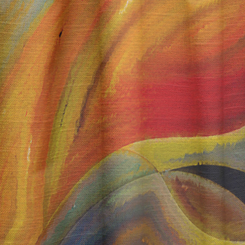 Réflexions intérieures rouges, jaunes et oranges - Rideau abstrait - Velours obscurcissant - 1 panneau, L 52 po x L 84 po