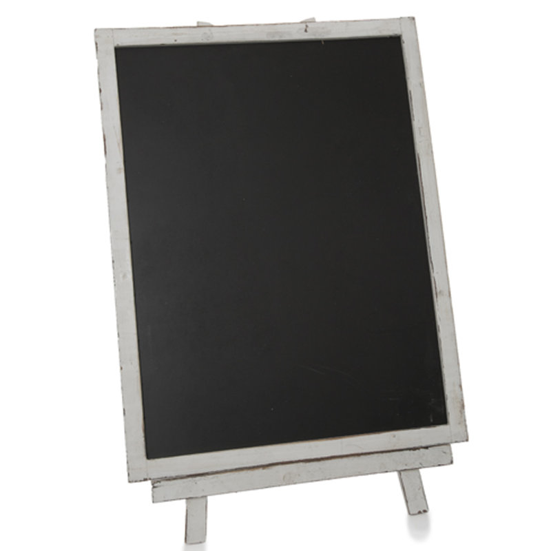 Tableau noir en bois, Blanc rustique, H 1 pi 6 po x l 1 pi