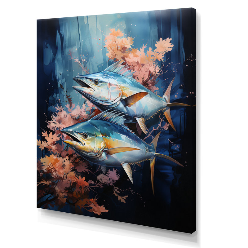 Zao " Fishing Majestic Marlins V ", 44" H x 34" W x 1.5" D, Wrapped Canvas