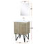 24 po L x P 20 po, meuble pour salle de bain rustique, surface en marbre, robinet en nickel brossé, meuble-lavabo de comptoir à rayures et durable 18 pièces