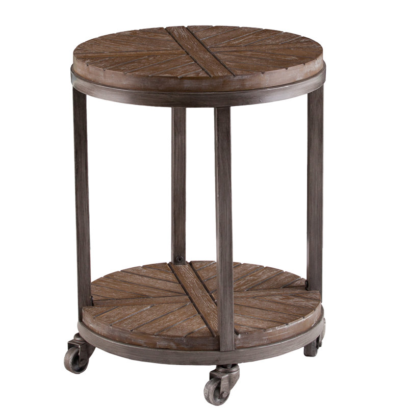Ensemble de tables de bout avec rangement Kirsty, Brun rustique