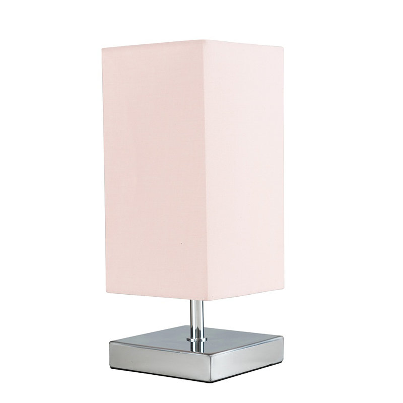 Hodei Metal Table Lamp, Chrome, Dusky Pink, No Bulb