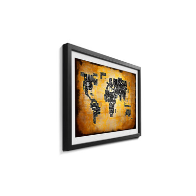 Weltkarten Worldmap No.5 1 Piece Single Picture Frame Wall Art