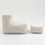 Chaise sans accoudoirs en velours avec repose-pieds-1003410347