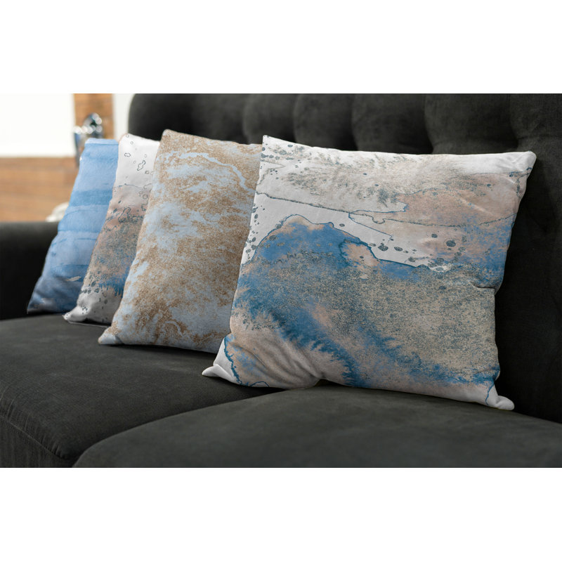 Pillow Cover, 18" x 18", Beige Pale Sky Blue