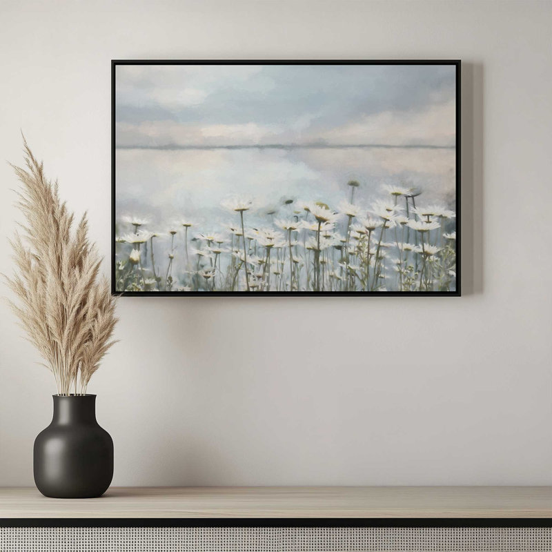 «Daisy Sunset» par Lori Deiter, reproduction d'art, Toile avec cadre, L 48 x H 32, Blanc