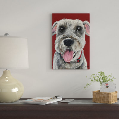 " Schnauzer On Red " by Hippie Hound Studios