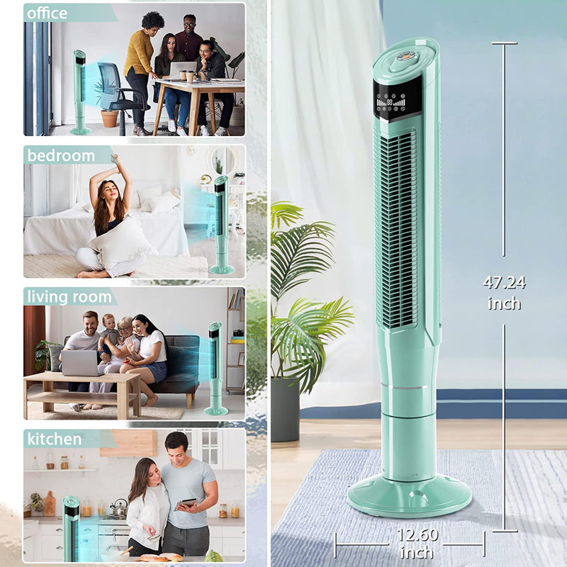 Ventilateur tour oscillant 47 "COWSAR, Vert