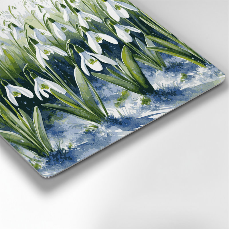 «Botanical Snowdrops», art mural en métal vert, H 8 po x l 8 po