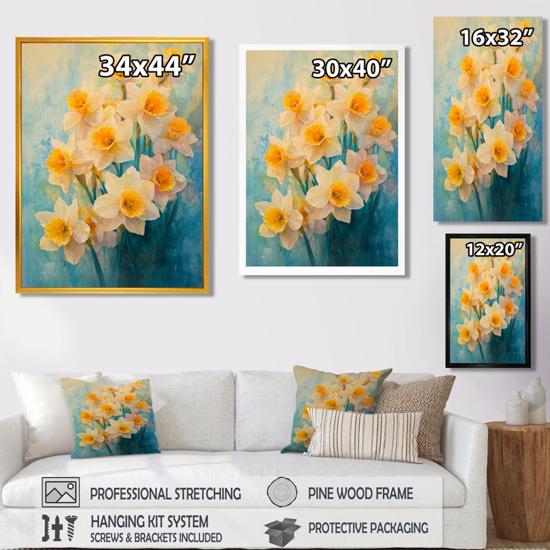 Herzog - Floral Canvas Prints, Noir, noir, noir, noir, H 20 po x l 12 po, Reproduction encadrée d'une seule photo
