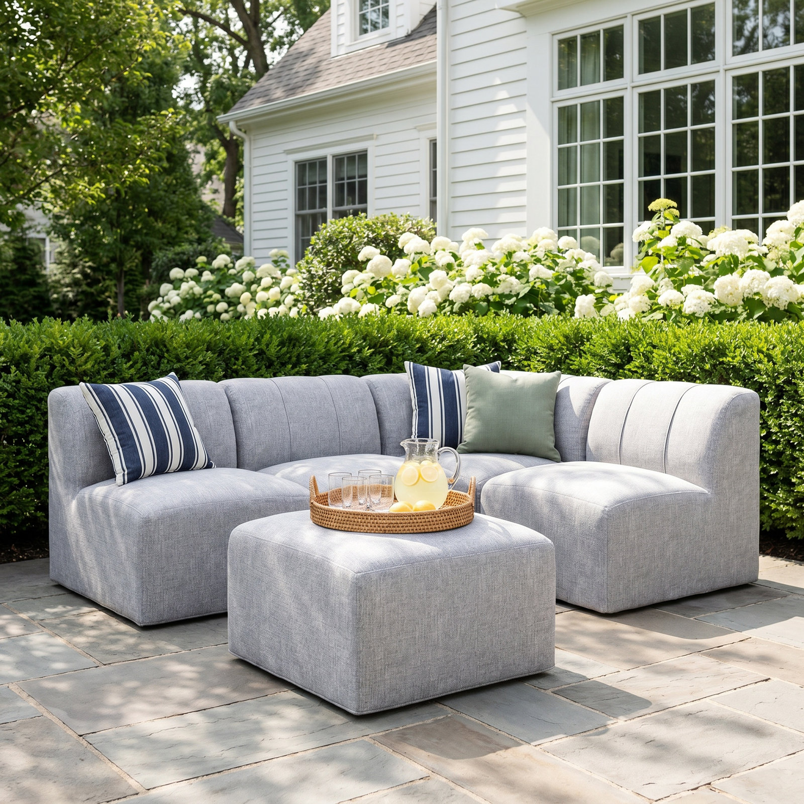 Praia 4-Person Sunbrella® Patio Seating Group, Canvas Granite Sunbrella® Canvas