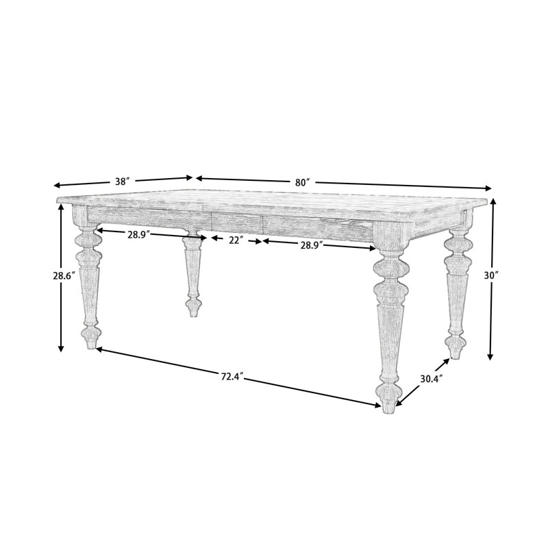 Extendable Solid Wood Dining Table Sets, Brown, White