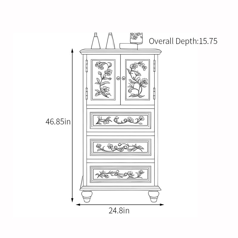 Armoire d'appoint polyvalente de style rustique américain