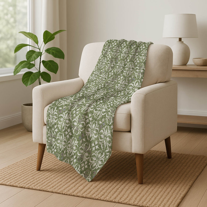 Jeté floral Sherpa ASB930 Addison, Vert