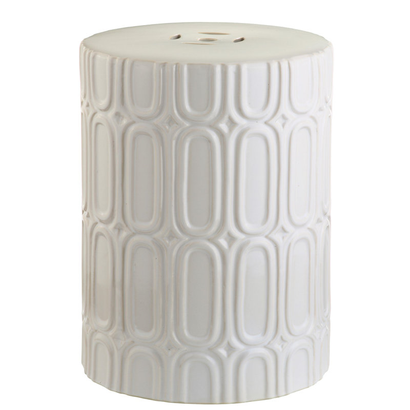 Tabouret de jardin en céramique Morgane, Crème
