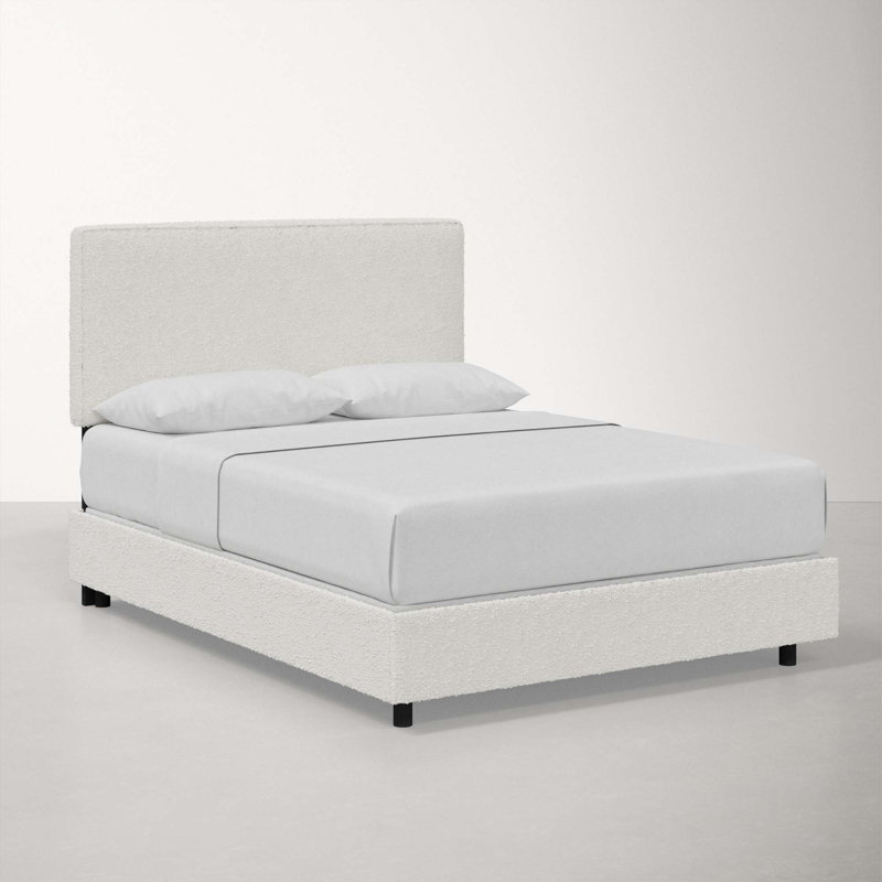 Marquise Upholstered Standard Bed, Twin, Classic Snow Boucle