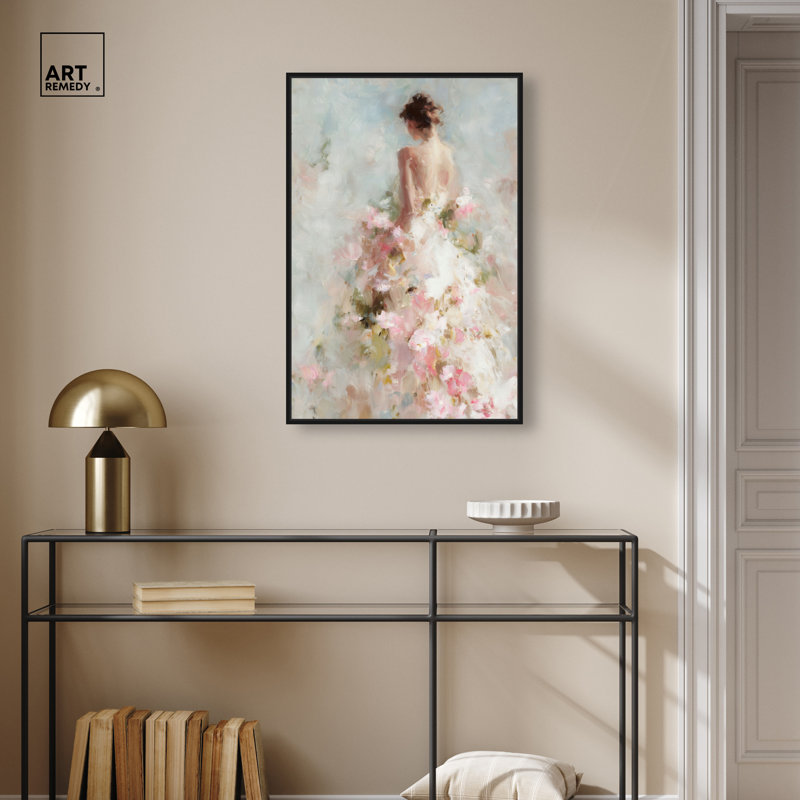 «Garden Bride I», reproduction d'art sur toile encadrée par Art Remedy, cadre noir, 20 x 30, 31"H x 21"W, Black Frame