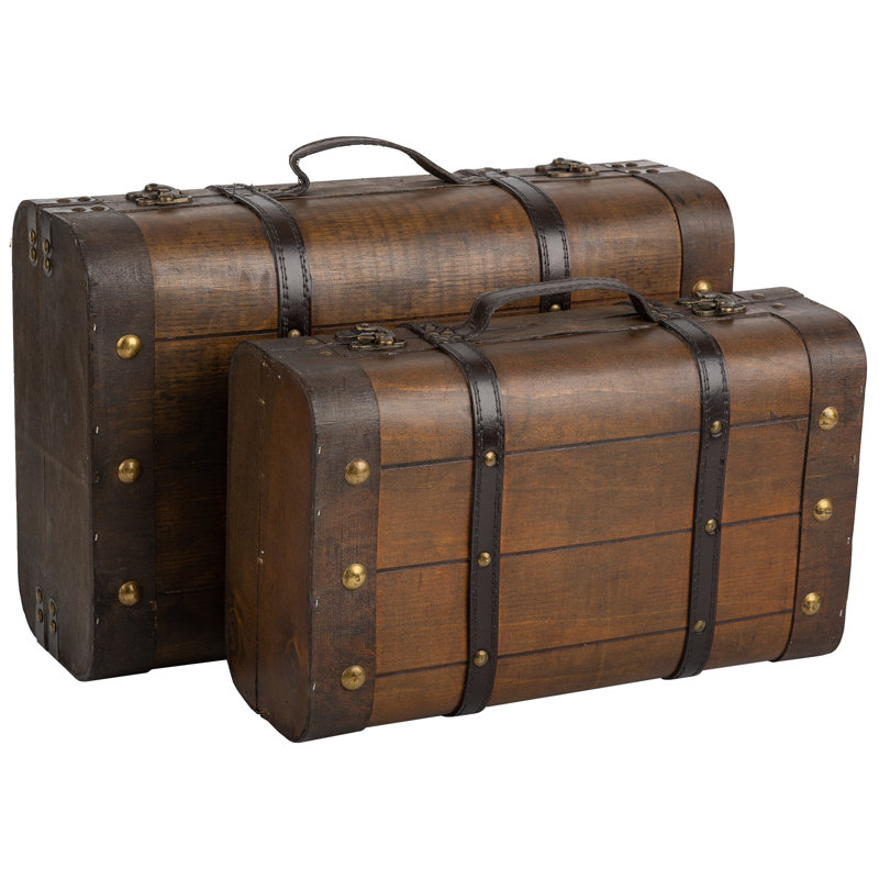Vivaldi 2 Piece Vintage Trunk Set, Brown