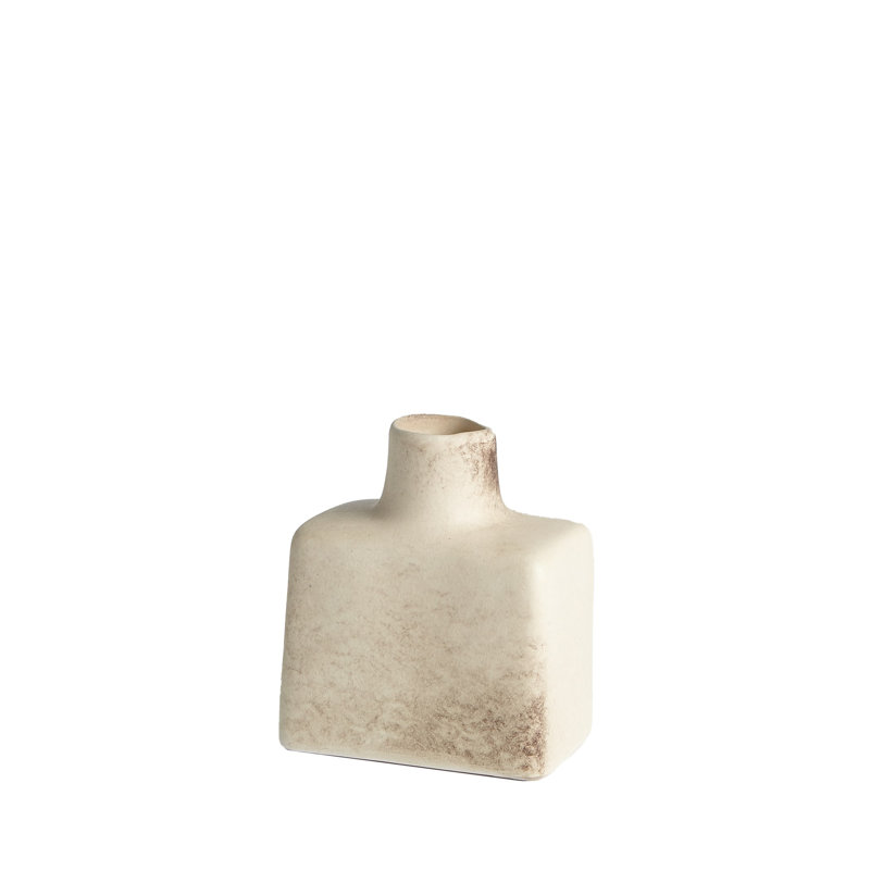 Short Stack Bottle-Reactive Ivory, 4" H x 3.5" W x 2.25" D