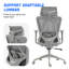 Chaise de bureau ergonomique en maille AeroErgo avec appui-tête réglable et soutien lombaire-886023201-886023214