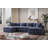 U-Shape 6-Seat Sectional Sofa With Ottomans, 139" Wide, No-Assembly Cloud-Style Design, High-Density Boneless Compression Foam, Navy-1342041819