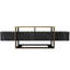 Meuble télé moderne avec option de fixation murale, noir et or, 63,0 po x 19,6 po x 18,1 po | 100% panneau de particules enduit de mélamine, épaisseur: 0,7 pouce | Nombreuses tablettes et rangement supplémentaire | Design en marbre Glam-328699205