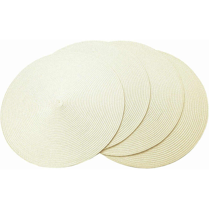 Ensemble de napperons décoratifs à tissage fin pour table de salle à manger 15 po - Gris (4 pièces), Beige