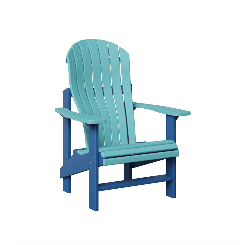 Berlin Gardens Contour Upright Adirondack Chair, Aruba Blue with Pacific Blue