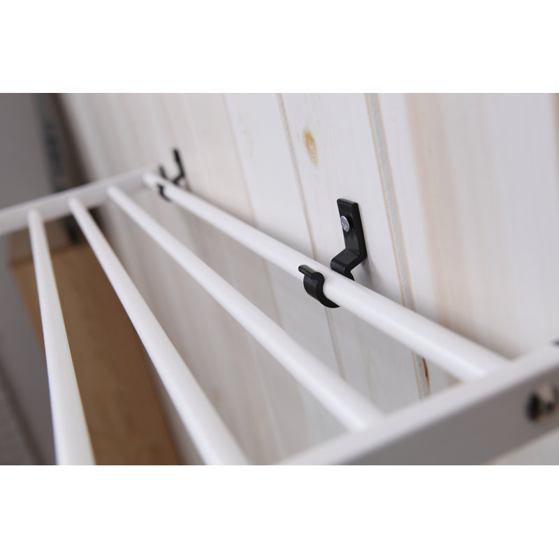 White Portable Leaning Garment Rack with Shelf
