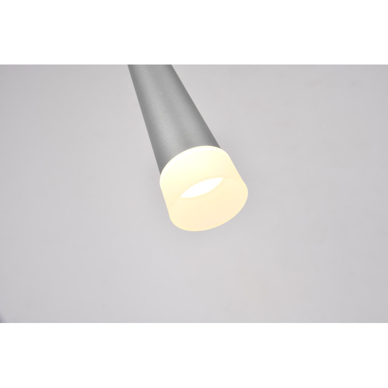 Lustre rond 18 lumières DEL argent sable 