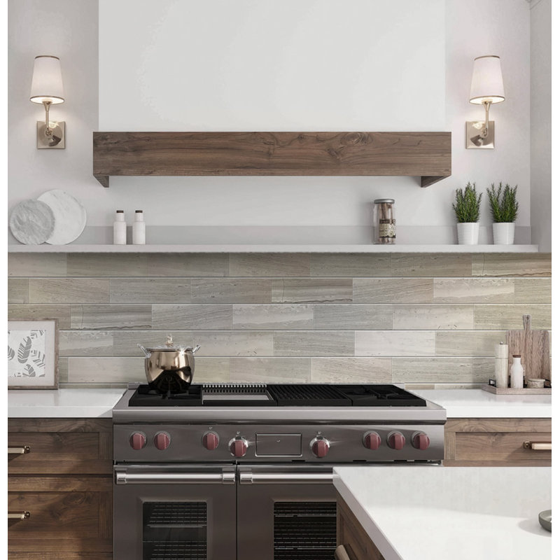 4" X 12" Honed Subway Marble Tile, Wooden Beige