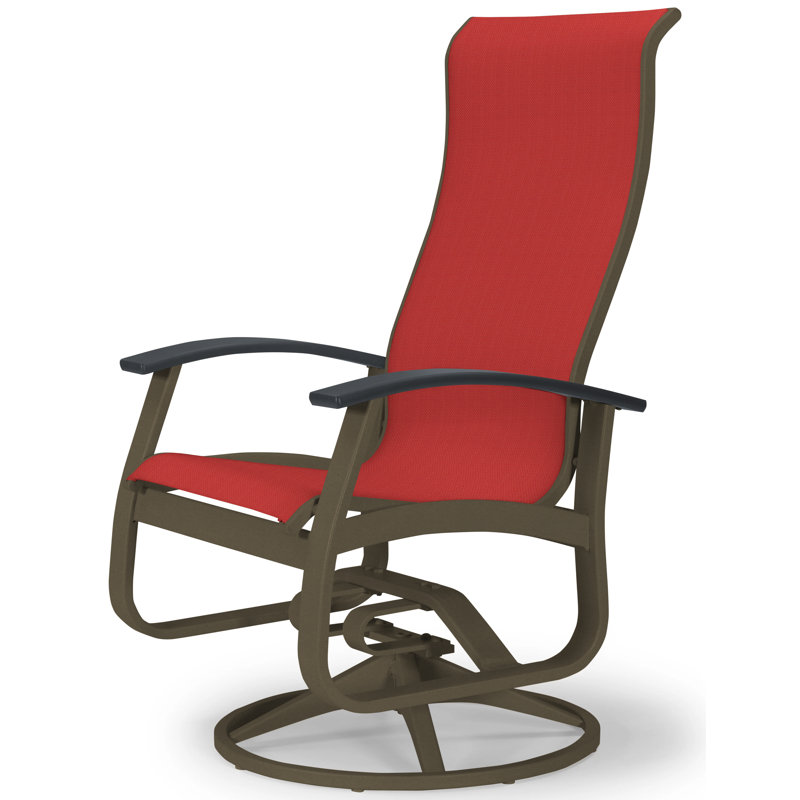 Chaise berçante Askar, Rouge 1D Sunbrella®, Graphite classique P30, Bois de plage texturé