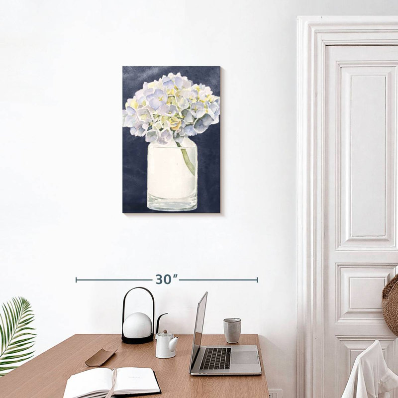 Harnek Tranquil Blossoms Navy, 24" H x 16" W
