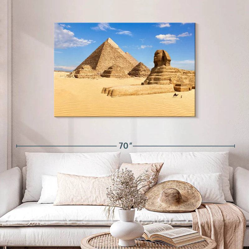 Sphinx d'Adella et grande pyramide de Gizeh