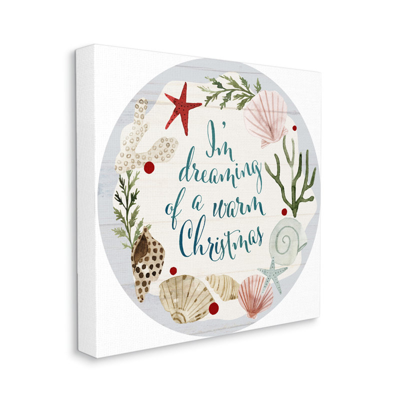 « Rêver de la chaleur des fêtes de Noël nautique » par Victoria Barnes-impression d’art graphique, Toile