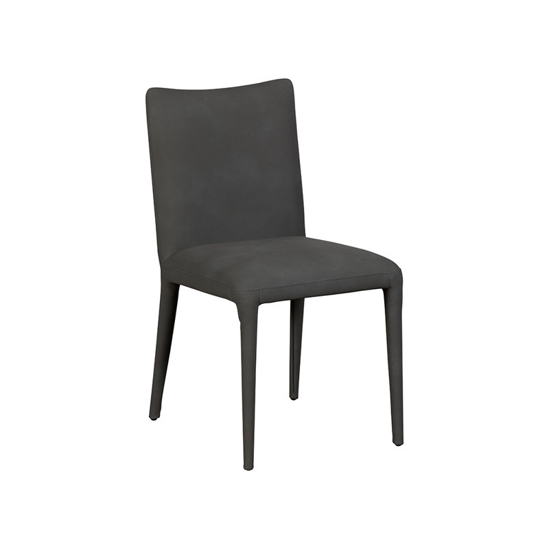 49cm H PU Upholstered Metal Side Chair in Grey