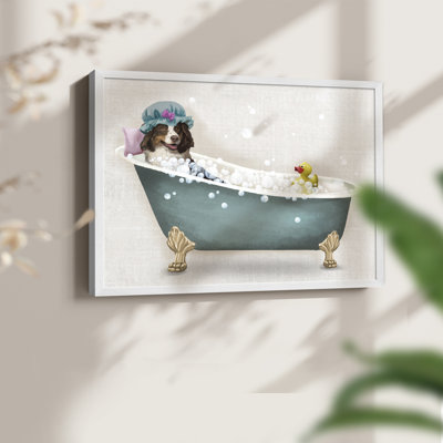 Bath Dogs II -Framed Print - Restickable