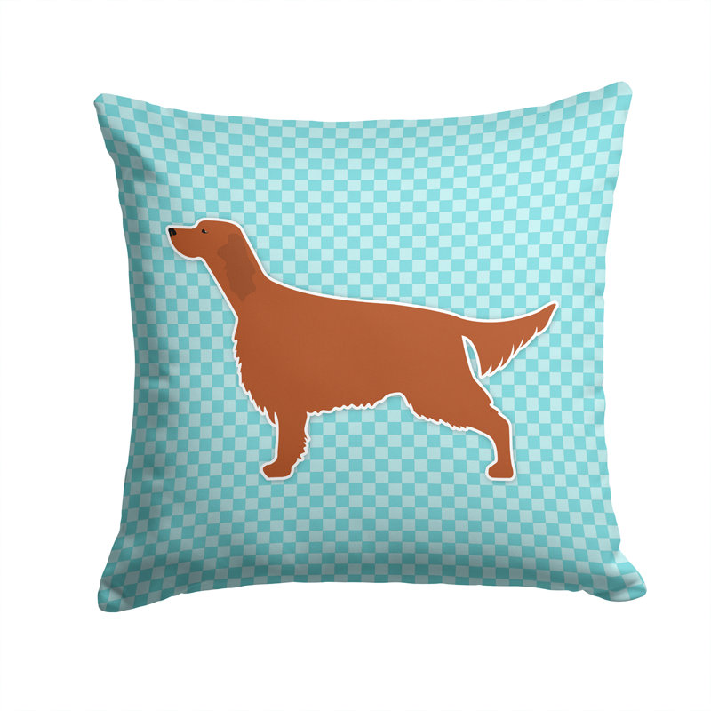 Irish Setter Indoor/Outdoor Throw Pillow, 14" H x 14" W x 3" D, Blue