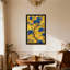 Plantes et fleurs Fleurs bleues sur fond doré avec des branches d'arbres-1990108054-1990108049-1990108048