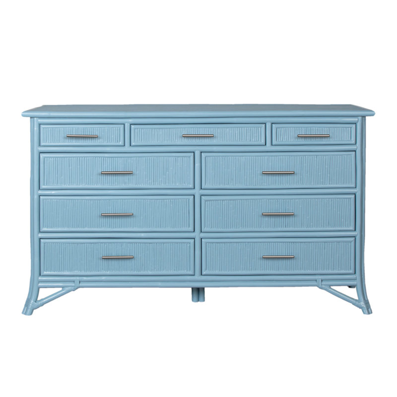 Bermuda 60'' W 9 - Drawer Dresser, Pool Blue