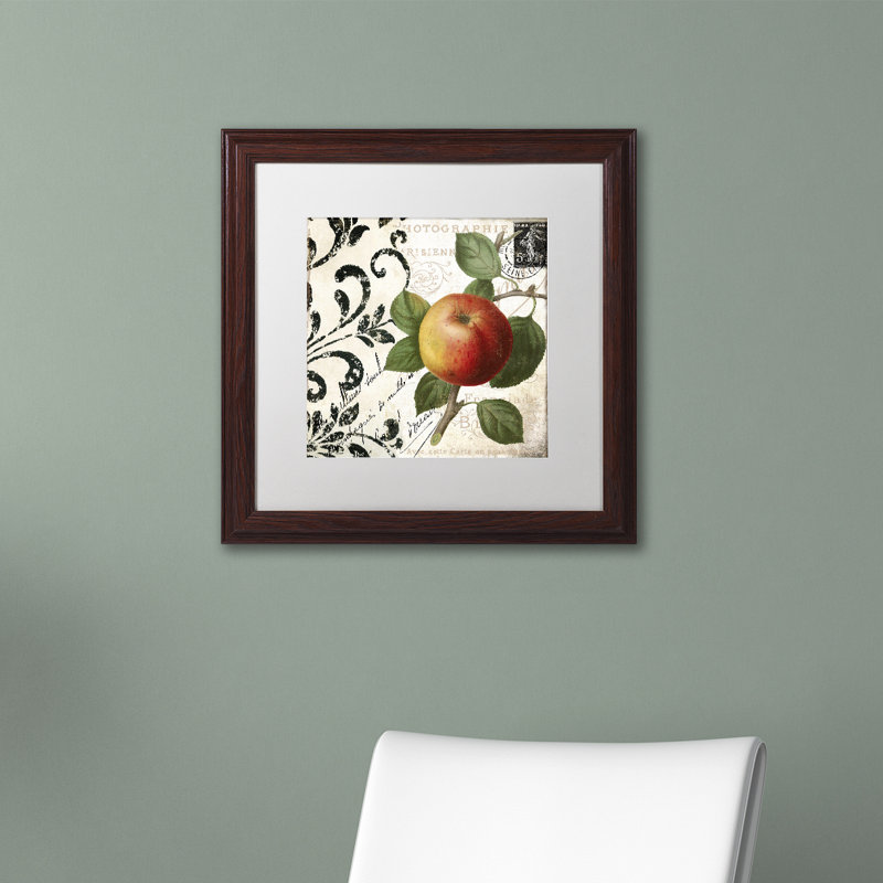 Jadaya «Les Fruits Jardin IV», impression encadrée, H 16 po x l 16 po x P 0,5 po, Toile avec cadre argenté, Blanc