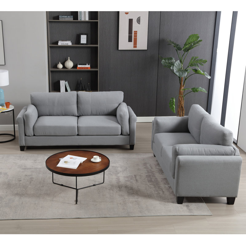 Ensemble de canapé moderne 2 pièces Ensemble de canapé et causeuse 2 + 3 places, ensemble de salon, causeuse 3 places, Gris