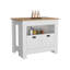 Îlot de cuisine H 35 po, avec 2 portes, 3 tablettes, blanc / Macadamia-1167501929
