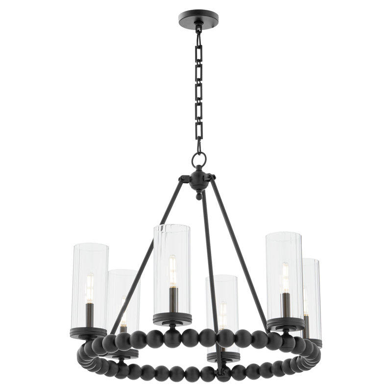 Lee Boulevard 6 Light Ring Chandelier | Matte Black, Matte Black