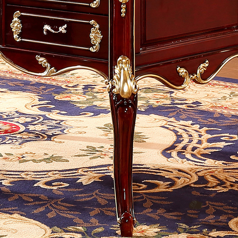 Bureau d'ordinateur brun-rouge durable,  H 30,7 po x l 55,11 po x P 25,59 po