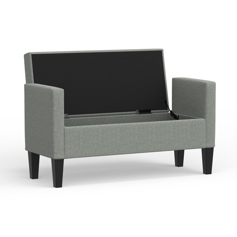 Banc de rangement à couvercle rabattable rembourré, Pierre, H 24 po x l 46,06 po x P 17,8 po