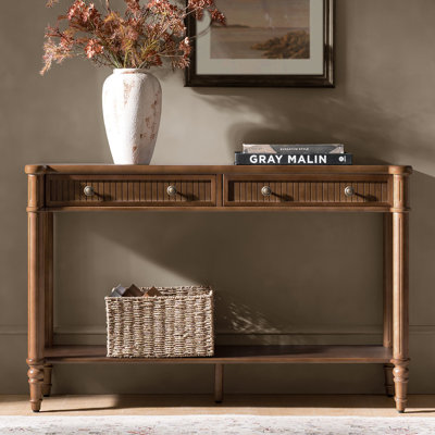 Kaybri Derk 47" Transitional Fluted Console Table with 2 Storage Drawer and Simple Assembly by Canora Grey