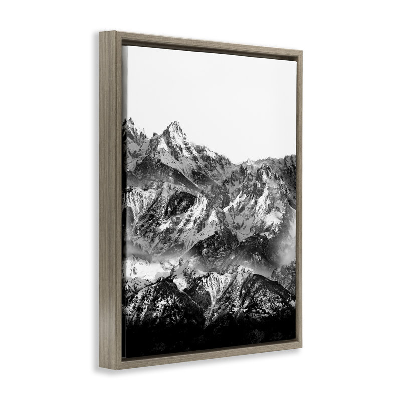 «Jutting Mountain Peaks», art mural sur toile flottante par Shelley Lake, H 31 po x l 25 po, Cadre flottant orme Montalcino