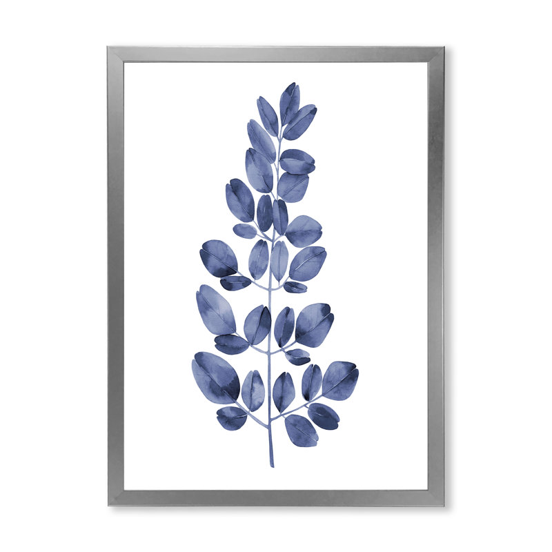 Eucalyptus II - reproduction d'art sur toile, H 32 po x l 24 po x P 1 po, Encadrement argenté